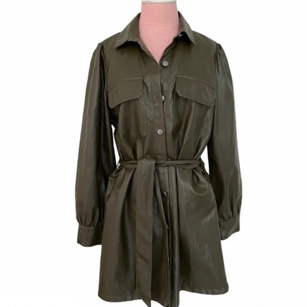 Zara Green Leather Dress